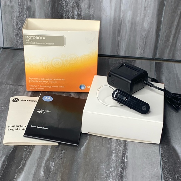 Motorola H270 Universal Bluetooth Headset, Ergonomic Black Clear Ear-Hook - Picture 1 of 10